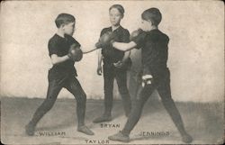 Three Boys Boxing: William Jennings Bryan Taylor Postcard