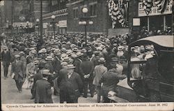 Crowds Clamoring for Admission to Opening Session Chicago, IL Political Postcard Postcard Postcard