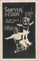 Acrobats Sawyer & Eddy "An act that is different" Circus Postcard Postcard Postcard