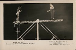 Renee and Jim Sensational Revolving Ladder Artists Circus Postcard Postcard Postcard