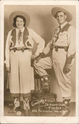 Greetings from the Biggest Couple Mr. and Mrs. Fischer Postcard