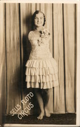 Armless Frances O'Connor from Sells Floto Circus Postcard