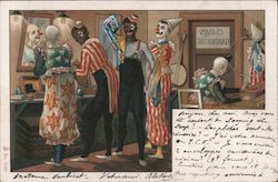 Clowns Getting Dressed in Dressing Room Postcard