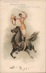 Woman Stunt Horse Rider Barnum & Bailey Postcard