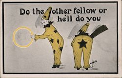 Clowns: Do the other fellow or he'll do you Postcard