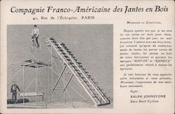 A Man Jumping off a Platform on a Bicycle Circus Postcard Postcard Postcard