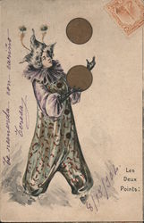 Les Deux Points Clown Juggling Postcard