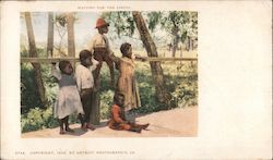 Black Children Waiting for the Circus Postcard