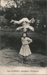 French Acrobats: Les Andrey, Acrobates Mondains Circus Postcard Postcard Postcard