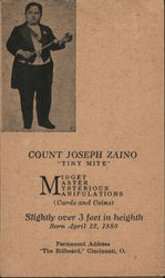 Count Joseph Zaino "Tiny Mite" Circus Postcard Postcard Postcard