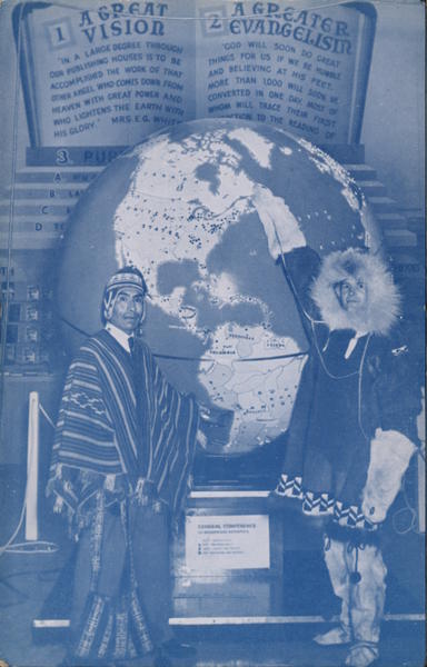 The revolving, electrically lighted globe has been a favorite meeting place for delegates of many General Conference sessions.