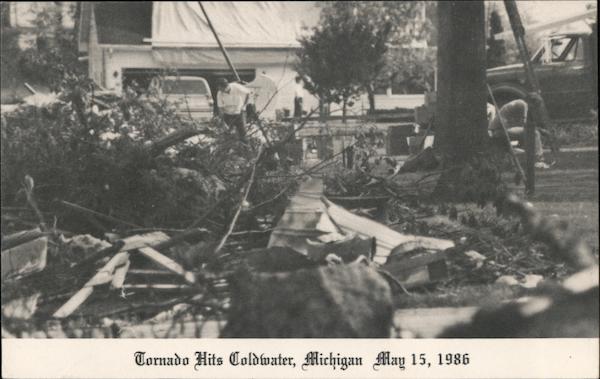Tornado hits Coldwater, Michigan May 15, 1986