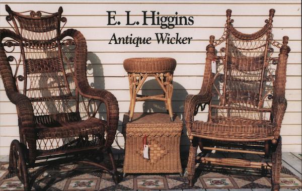 E. L. Higgins antique wicker Bernard Maine Advertising