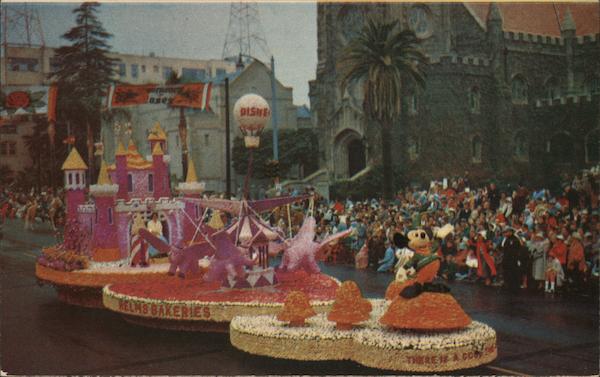 Disnelyand Pre-Opening Helms Olympic Bakeries' 1955 Tournament of Roses Float Pasadena California