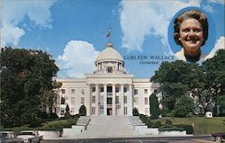 Lurleen Wallace, Governor Shown Here in This Insert With Alabama's Historic State Capitol Building Postcard