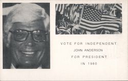 Vote for Independent John Anderson Political Postcard Postcard Postcard