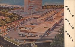 World Motor Hotel Postcard