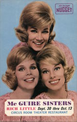 McGuire Sisters, Rich Little Sept. 30 thru Oct. 13. Circus Room Theatre Restaurant Postcard