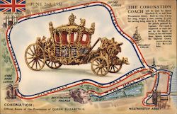 Coronation Coach - Official Souvenir, Queen Elizabeth II Postcard