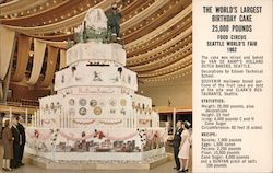 World's Largest Birthday Cake - Seattle World's Fair 1962 Postcard