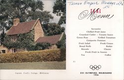 Tasman Empire Airlines Menu - XVI Olympiad 1956 Melbourne, Australia Postcard Postcard Postcard