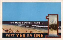 For More Beaches-Parks Vote Yes on Proposition One Postcard