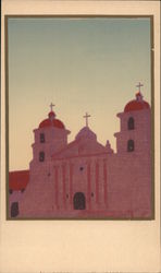 View of Santa Barbara Serigraph Postcard