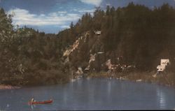 Russian River, California, popular weekend retreat for San Francisco and Bay Cities people, is viewed from famous Redwood Highway 101. Postcard