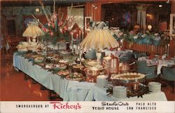 Smogasbord at Rickey's one of America's finest restaurants Palo Alto, CA Postcard Postcard Postcard