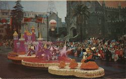 Disnelyand Pre-Opening Helms Olympic Bakeries' 1955 Tournament of Roses Float Postcard