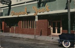 Original Joe's On block from Sixth and Market Postcard
