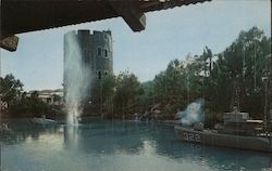 Behind a screen of "movie rain" Postcard