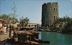 On the waterfront - at Universal Studios Tour Center - 32 ton "War Lord" tower in background Postcard