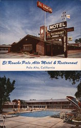 El Rancho Palo Alto Motel & Restaurant California Postcard Postcard 