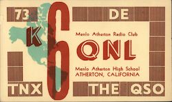 Menlo Atherton Radio Club - K6QNL - Menlo Atherton High School California Postcard Postcard Postcard