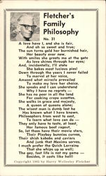 Fletcher's Family Philosophy No. 31 Poems & Poets Postcard Postcard Postcard