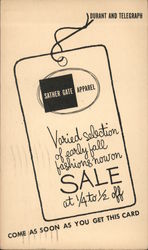 Sather Gate Apparel Sale Postcard