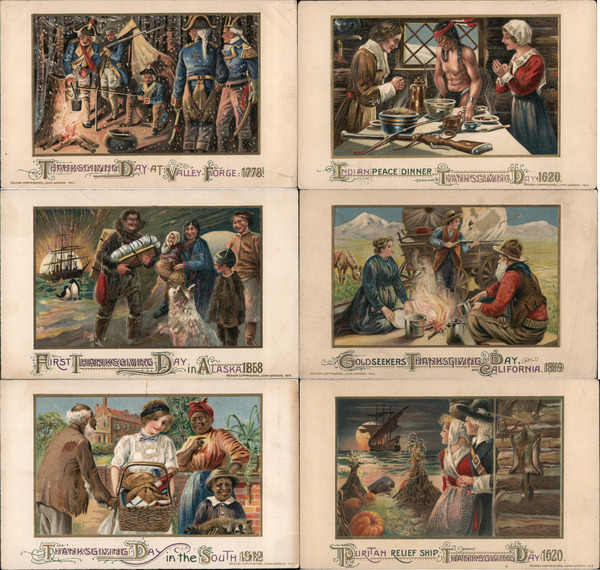 Set of 6: Thanksgiving 1620-1912 Samuel L. Schmucker