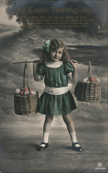 An Easter Thanksgiving: Girl With Baskets of Eggs