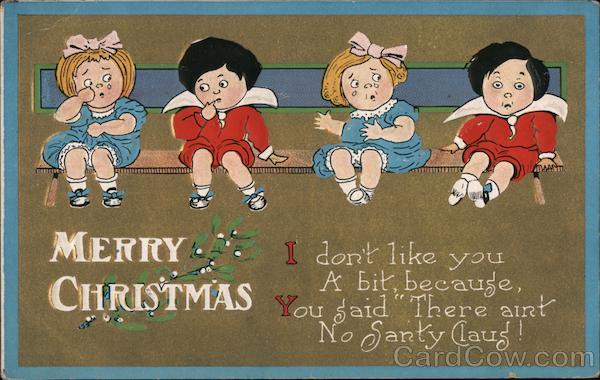 Children on Bench: Merry Christmas