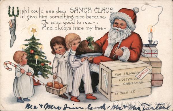 Santa Claus and Christmas Dinner with Children