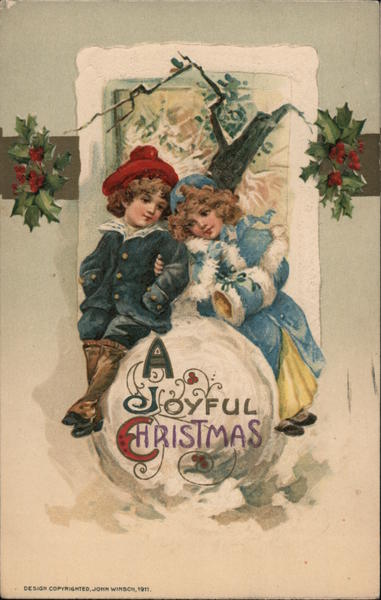 A Joyful Christmas - Children with Holly and Ornament