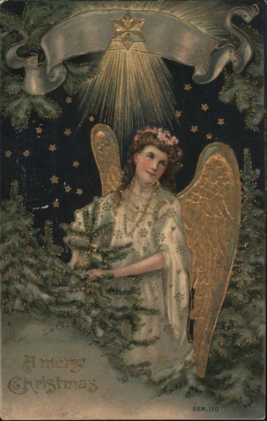 Lot of 6: Christmas Angels Postcard