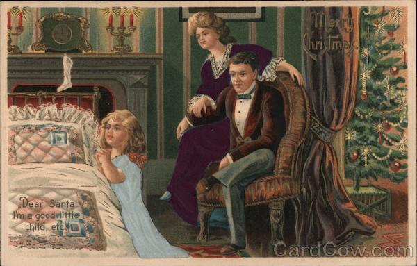 Merry Christmas - Child Praying at Bed Children