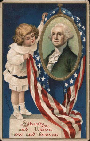 Liberty and Union, Now and Forever Child Viewing Portrait of George Washington