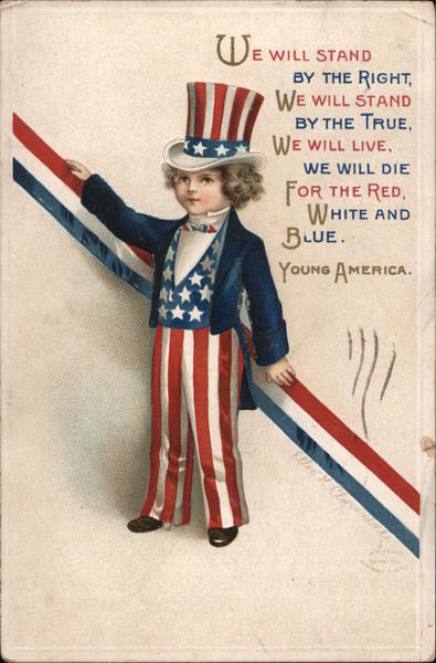 Boy in Uncle Sam Suit Ellen Clapsaddle Patriotic