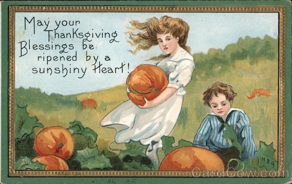 Children Gathering Pumpkins HBG