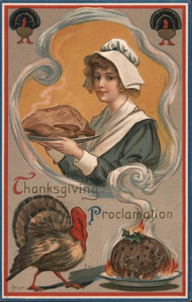 Pilgrim Serving Turkey-Thanksgiving Proclamation Turkeys