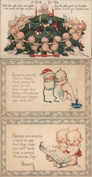 Set of 3: Christmas Kewpies Rose O'Neill Postcard Postcard Postcard