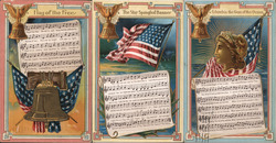 Set of 3: Patriotic National Songs Series Postcard